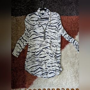 French Connection - Tapir Crepe Zebra Print Shirt Dress